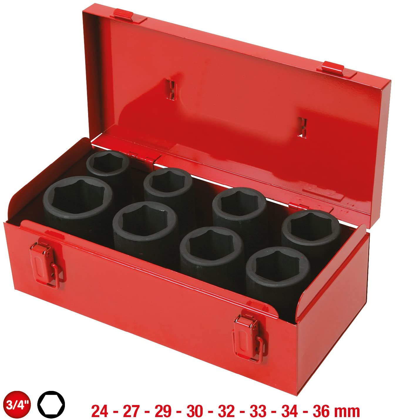 KS Tools 515.0510 Impact Socket Set (8 Pieces) 3/4-inch 24-36mm Deep, Farbig, Variety pack - Image 2