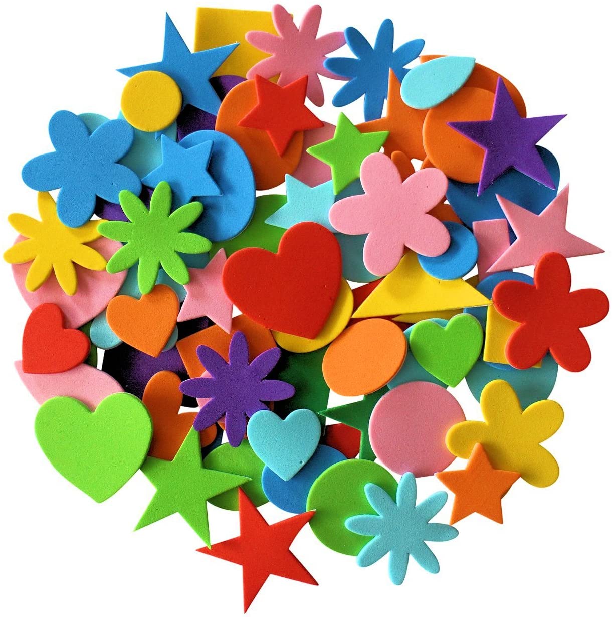 Kids B Crafty 180 Self-Adhesive Craft Foam Stickers, Kids Stickers, Assorted Shapes and Colours