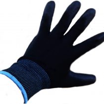 12 Pairs PU Coated Black Nylon Work Gloves for Women and Men. Gardening, Builders, Mechanic (Large L 9)