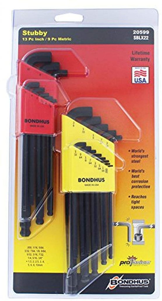 Bondhus 20599 0.050 - 3/8-Inch and 1.5 - 10mm Stubby Ball End Hex Key Double Pack - Image 2