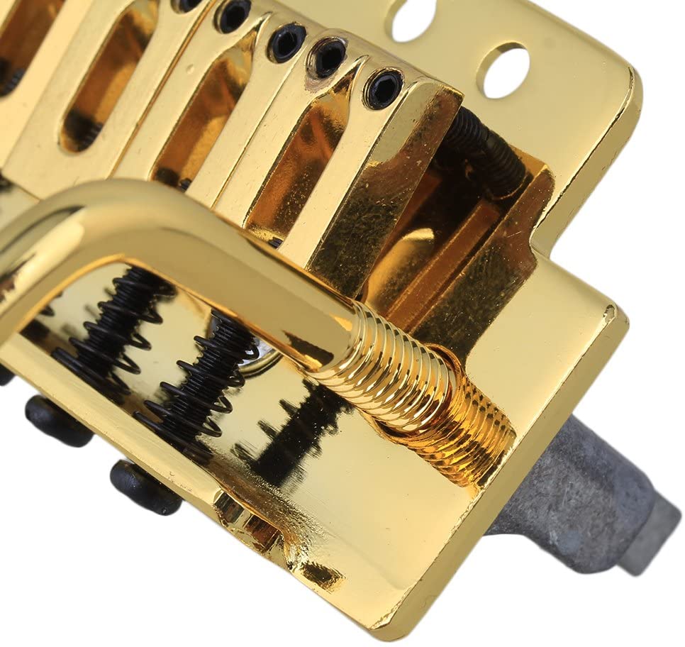 BQLZR Gold Tremolo Saddle Guitar Bridge Set For Electric Guitar Replacement Parts with Wrench, golden - Image 4