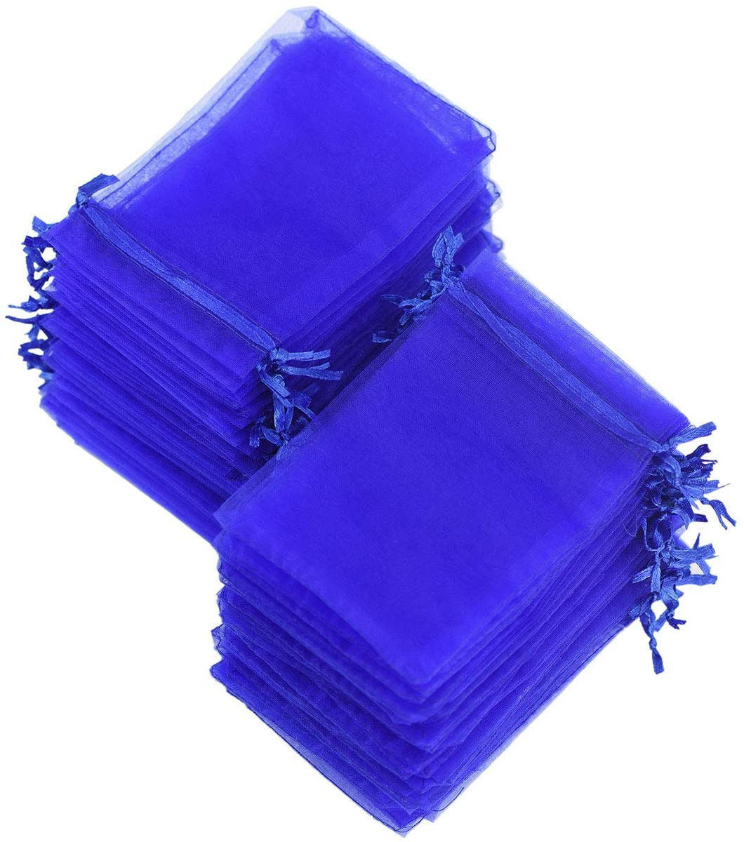 FiveSeasonStuff Organza Wedding Favours Gift Bags Jewellery Birthday Party Baby Shower Arts & Crafts Gift Wrapping Candy DIY Pouches (7cm x 9cm