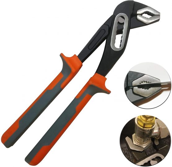 SHARP-Tec 250 mm Groove Joint Water Pump Pliers, Adjustable Wrench Plumbing Tools, Tongue-and-Groove Pliers, 90mm Jaw Capacity Pipe Spanner