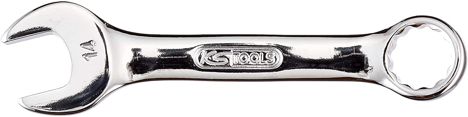 KS Tools 518.0014 CHROMEplus Combination spanner, stubby, 14mm, 14 mm