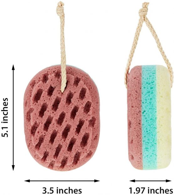 5 Pieces Soft Bath Sponge Gentle Soothing Body Sponge Natural Fiber Exfoliating Shower Sponge for Women Men Kids, Random Color (Oval Shape) - Image 4