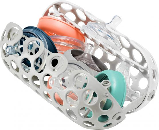 Boon Clutch Baby Dishwasher Basket, Sippy Cups, Baby Bottles and Baby Accessories Holder, Ideal Baby Shower Gift for New Parents, Baby Accessories for Parents to Be, Dishwasher Safe, Grey,B11356 - Image 3