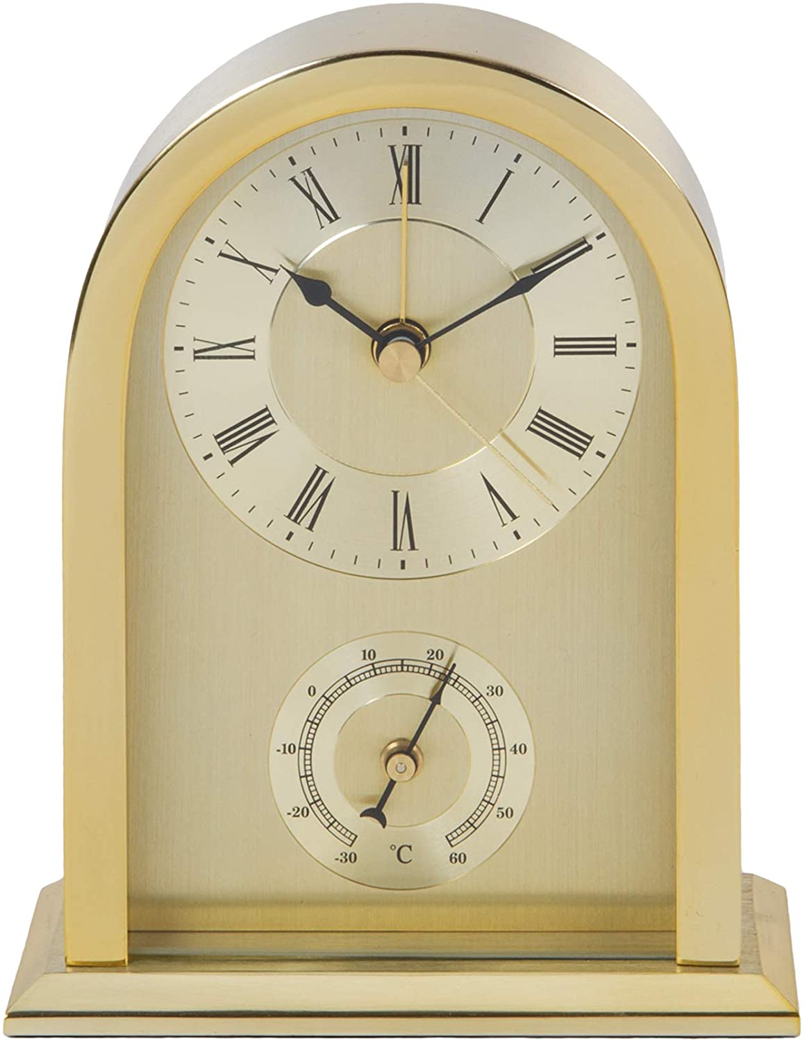 WILLIAM WIDDOP Arched Mantel Clock Gold Aluminium Case, Gold Finish - Image 2