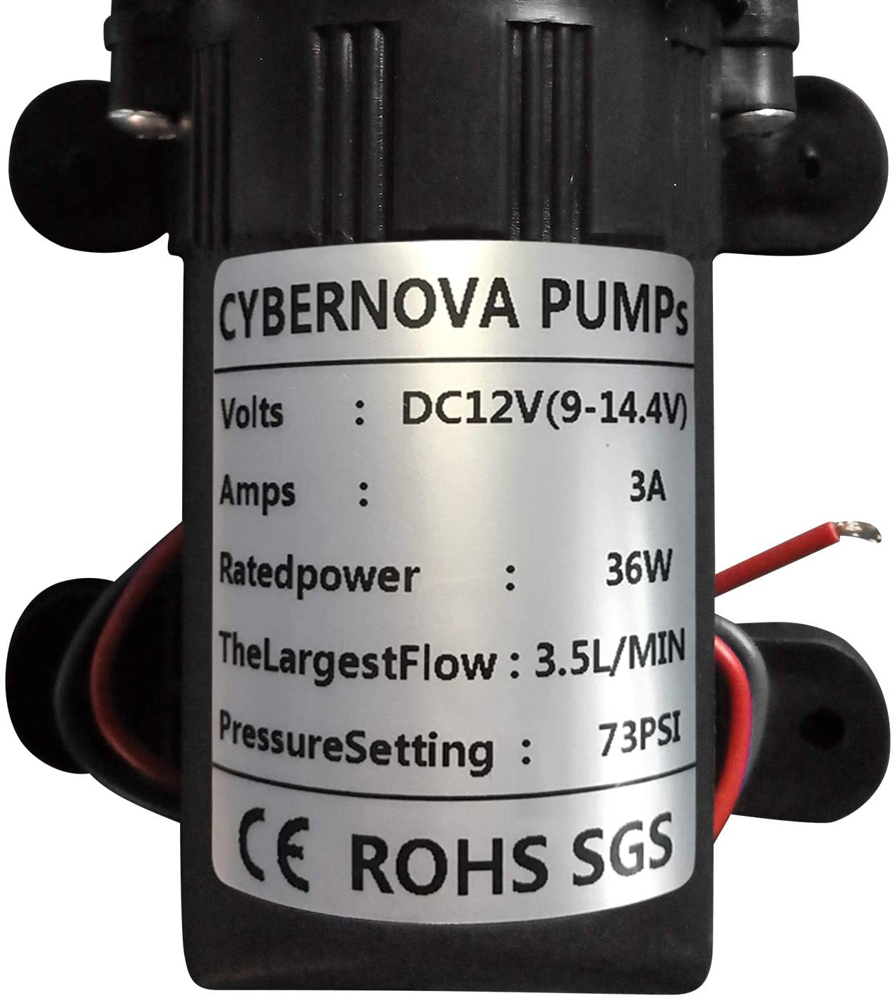 CYBERNOVA DC12V 73 PSI 3.5L/m Freshwater Reflux Diaphragm Pump Self Priming Pump Sprayer Pump for Farm/Garden/Spray Irrigation/Vehicle Cleaning - Image 4