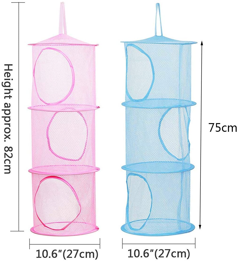 mengger Hanging Mesh toy storage Basket holder Small Toy Box Organizer