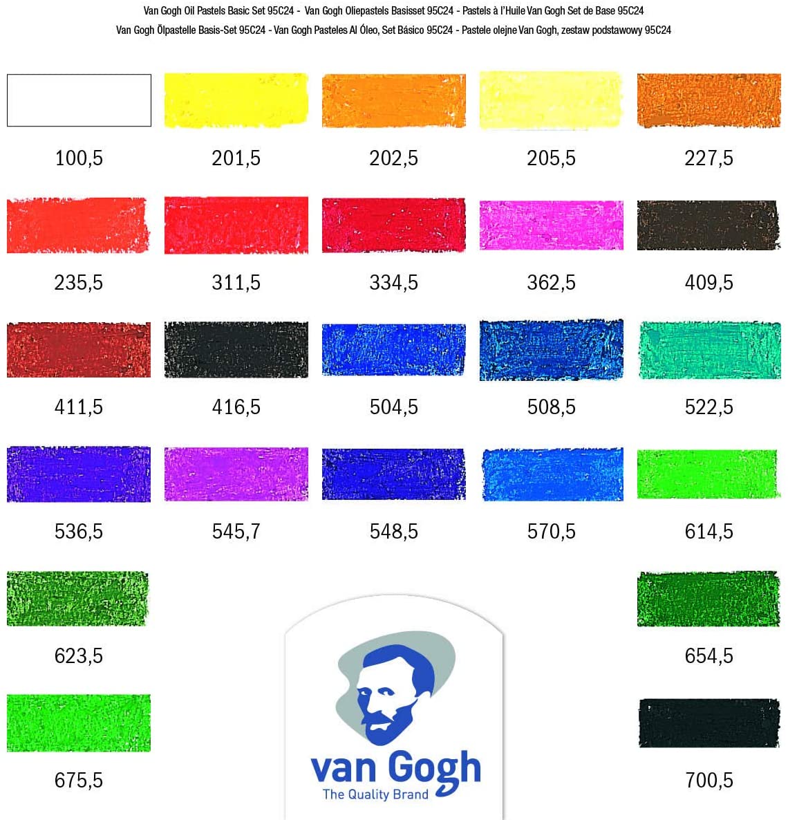 Van Gogh Oil Pastel, Round Full Stick, 24-Piece Set, Mix, 24 Count (Pack of 1) - Image 4
