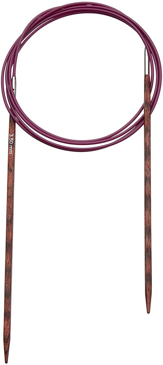 KnitPro 120 cm x 3.5 mm Cubics Fixed Circular Needles, Rosewood