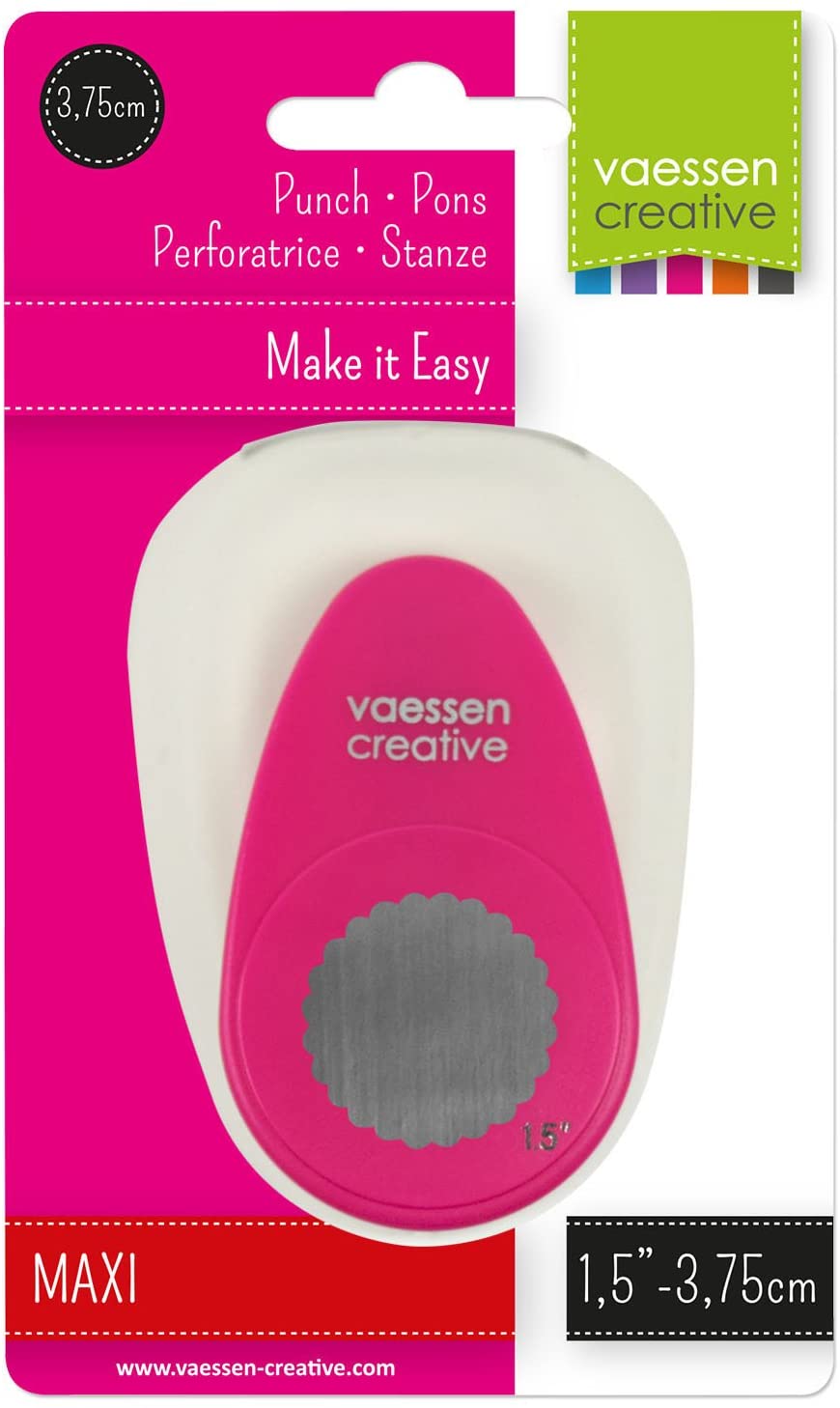 Vaessen Creative Craft Paper Punch - Scalloped Circle - diameter 3,8 cm - Circle Cutter for Crafting and Card Making - Image 4