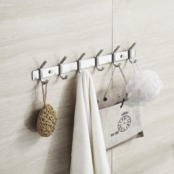 Dripex Coat Hook Rack Wall Mounted 304 Stainless Steel Hanger Heavy Duty Clothes Hat Holder (6 Hooks) - Image 2