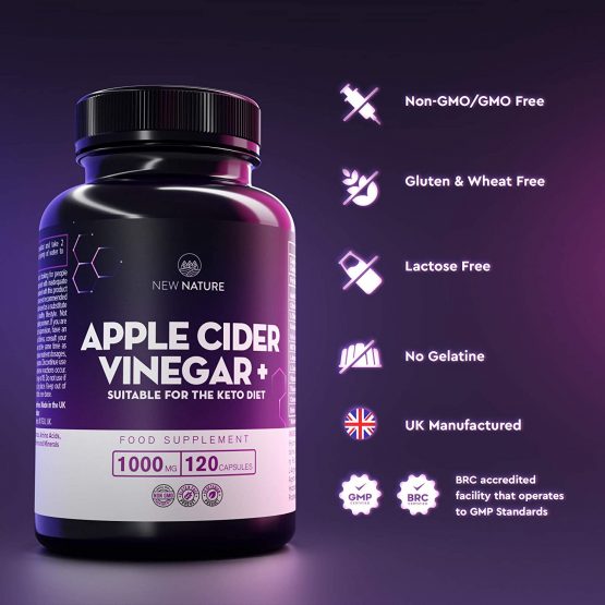 Apple Cider Vinegar Capsules 1000mg per Daily Serving ACV Plus