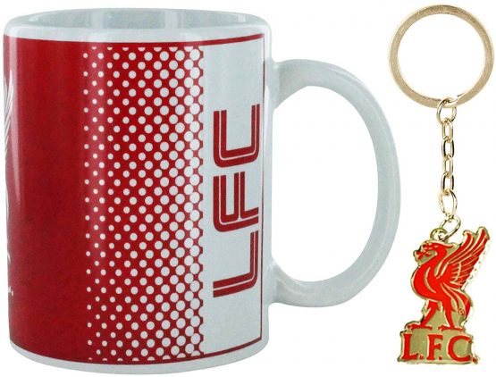 L.F.C Official Liverpool Football Ceramic 11oz Mug & Crest Keyring Gift Set