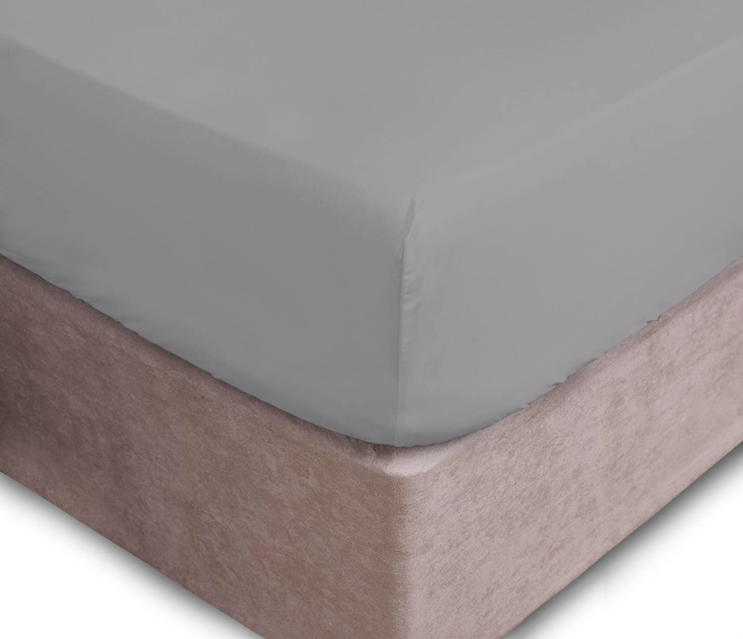 Extra Deep Fitted Sheets 16"/40CM Deep 15 Colours (Gray, Double), Silver