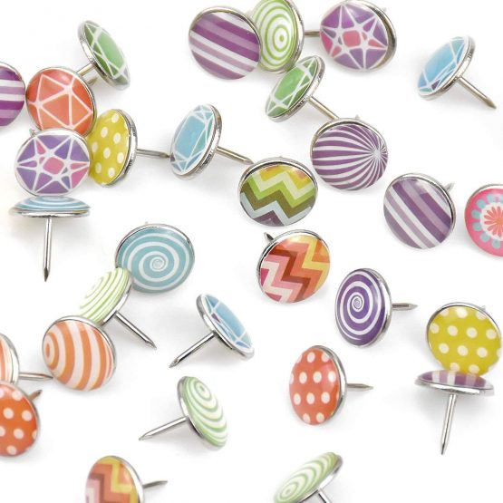 Dokpav 100PCS Decorative Drawing Pins, Creative Fashion Push Pins, Decorative Thumbtacks, Polka Dots Mushroom Shape Pushpin, Metal Thumb Tacks for Wall Maps, Photos, Bulletin Board, Cork Boards - Image 2