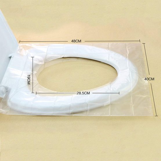 Schneespitze 50 Pcs Disposable Plastic Toilet Seat,Travel Waterproof Toilet Seat Covers Waterproof Antimicrobial Maternal Disposable Toilet Seat Cover - Image 2