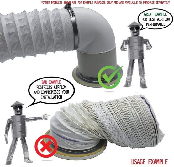 Kair PVC Flexible Hose 125mm - 5 inch Universal Tumble Drier, Cooker Hood, Extractor Fan, Air Conditioner Hose - 3 Metre Length - Image 4