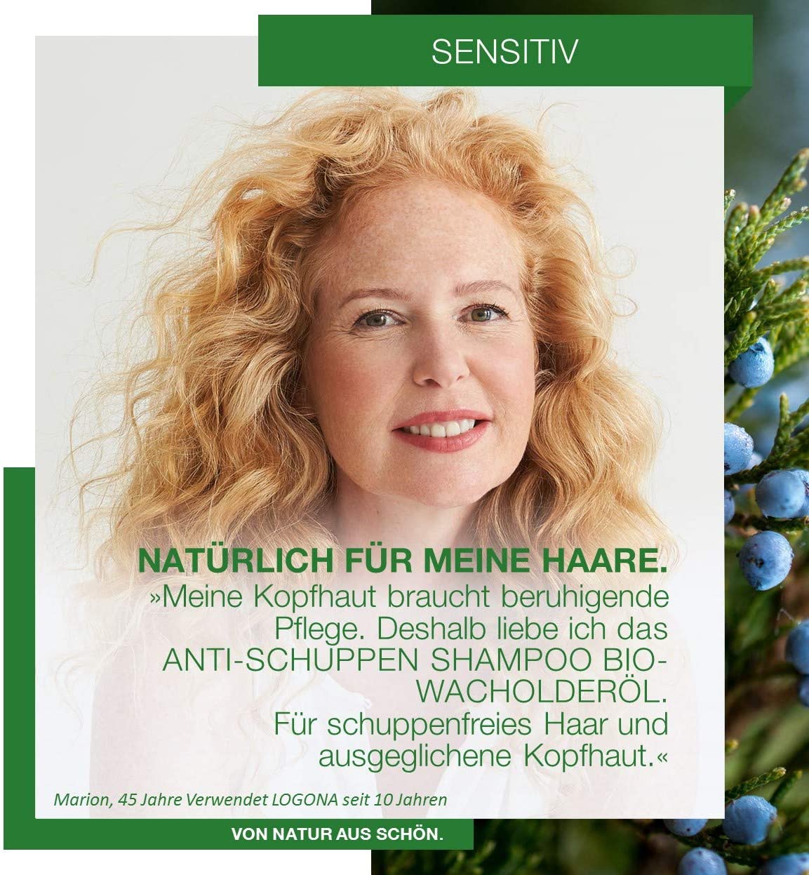 LOGONA Naturkosmetik Anti-dandruff shampoo for naturally healthy hair suitable for flaky scalp hair shampoo with vegan formula made of organic juniper oil - Image 4