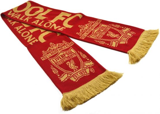 Liverpool Gold Standard Gold Print Jacquard Knit Scarf - Image 2