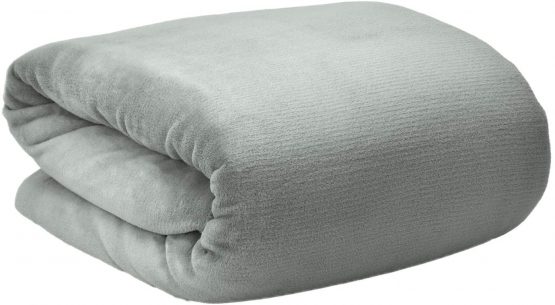 Beautissu Fleece Blanket Aurelia 220x240 cm Soft Luxury Throw Blanket Cosy for Autumn Fall Winter Fluffy Sofa Throw Bed Comforter Bedspread Thick Blanket Light Grey - Image 2
