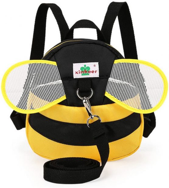 Eleoption Bees Cute Cartoon Children's Backpack, Mini Backpacks with Safety nylon Harness, for 1-3 Years Old Baby Toddler Walking Safety Backpack Little Kid Boys Girls (Yellow)