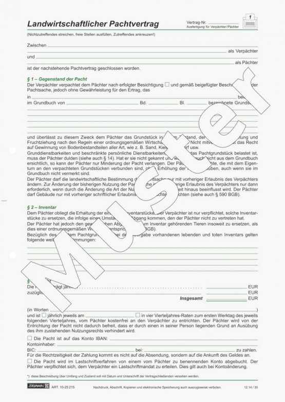 Baier & Schneider Pacht Contract Agreement Form (Pack of 4) - Image 2