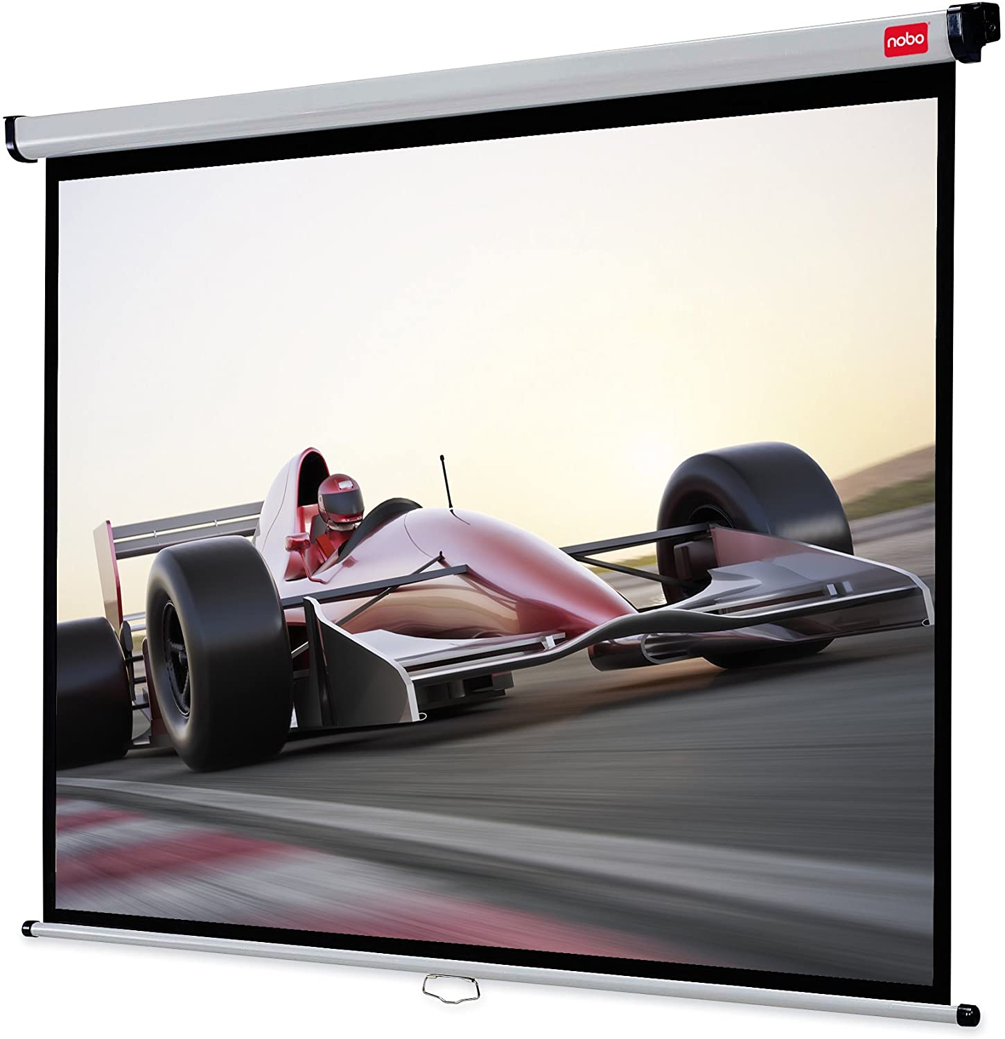 Nobo Wall & Ceiling Mount Projection Screen, Portable Lightweight Hanging Matte White Projector Surface, Wide Screen - Image 2