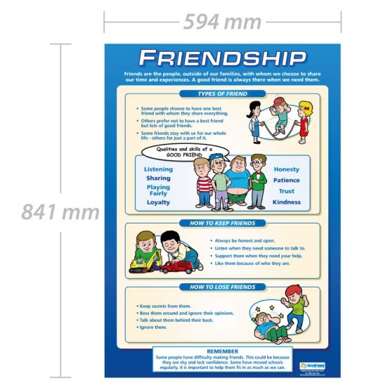 Friendship | PSHE Posters | Gloss Paper measuring 850mm x 594mm (A1) | PSE Classroom Posters | Education Charts by Daydream Education - Image 2