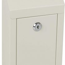 Metal Donation Box & Collection Box - Suggestion Box - Secure Box - with Top Coin Slot and Lock Included with 2 Keys - Easy Wall Mounting or Counter Top Use