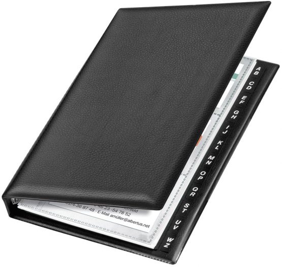 Veloflex Silver 4155590 Business Card Ringbinder File 4 Round Ring Mechanism 16 mm Wide 14.5 x 22.5