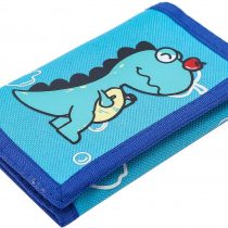 RFID Wallet, Cute Cartoon Wallet with Zipper for Kids, Blue Dinosaur