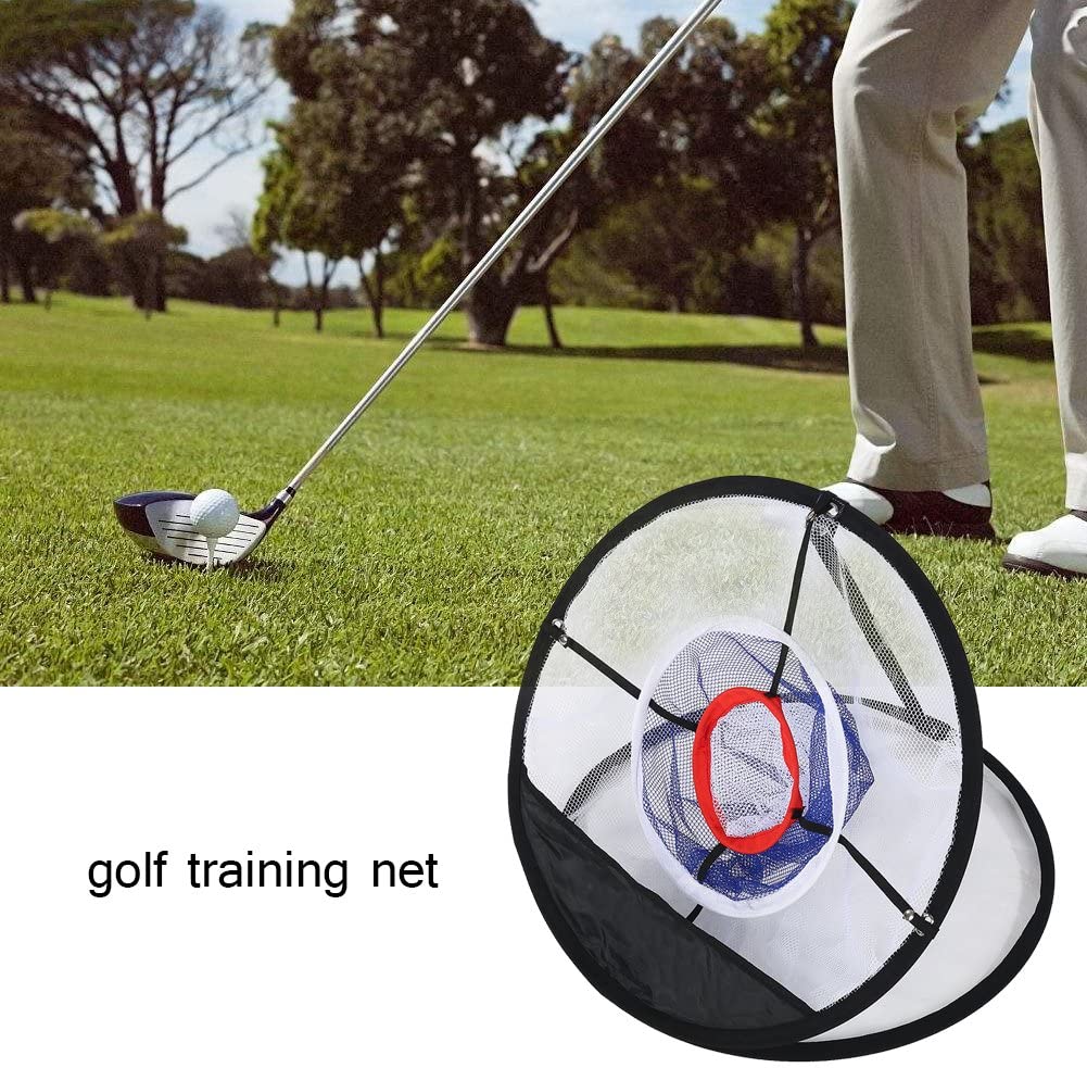 Golfing Target Net Golf Chipping Net Foldable Black Nylon Mesh for