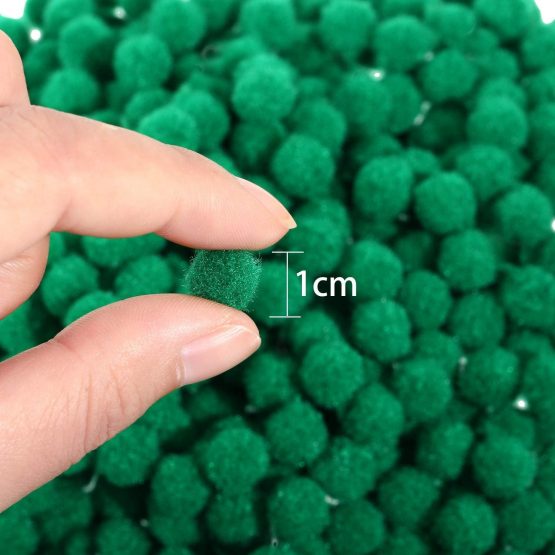 600 Pieces Christmas Pom Poms Fluffy Pom Balls Mini Craft Pompoms for Christmas DIY Party Decorations (Green) - Image 4
