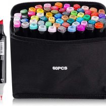 Jingyue 60 Colors Dual Tip Twin Marker Pens Set, Artist Permanent Sketch Manga Marker Pens,Art Markers alsoNumbered and Labelled with The Exact Colour