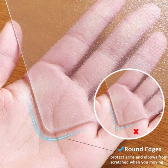 Clear Desk Pad, 35.5x15.8 Inch Large Non-Slip Textured PVC Desk Writing Mat, Waterproof Round Edges Desk Pad Protector Table Cover Mat for Office Home Desks - Image 3