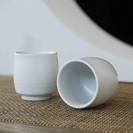 TEANAGOO ETC07, Pottery China Tea Cup for W08, 5.8 oz, Ruware, Lt, 4 pcs/Box - Image 3
