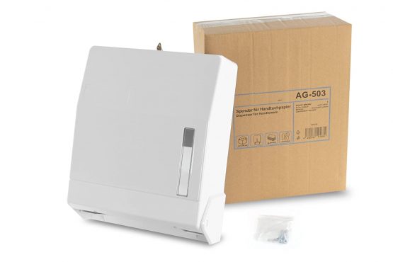 Funny Paper Towel Dispenser for approx. 600 ZZ/C-Fold sheets, lockable, plastic, white - Image 3