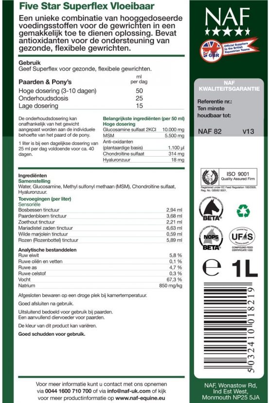 Natural Animal Feeds Naf Five Star Superflex Liquid 2 Liter - Clear, 2 Liter - Image 3