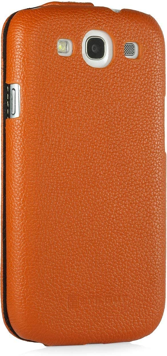 StilGut® UltraSlim, Leather Case for Samsung Galaxy S3, Orange - Image 4