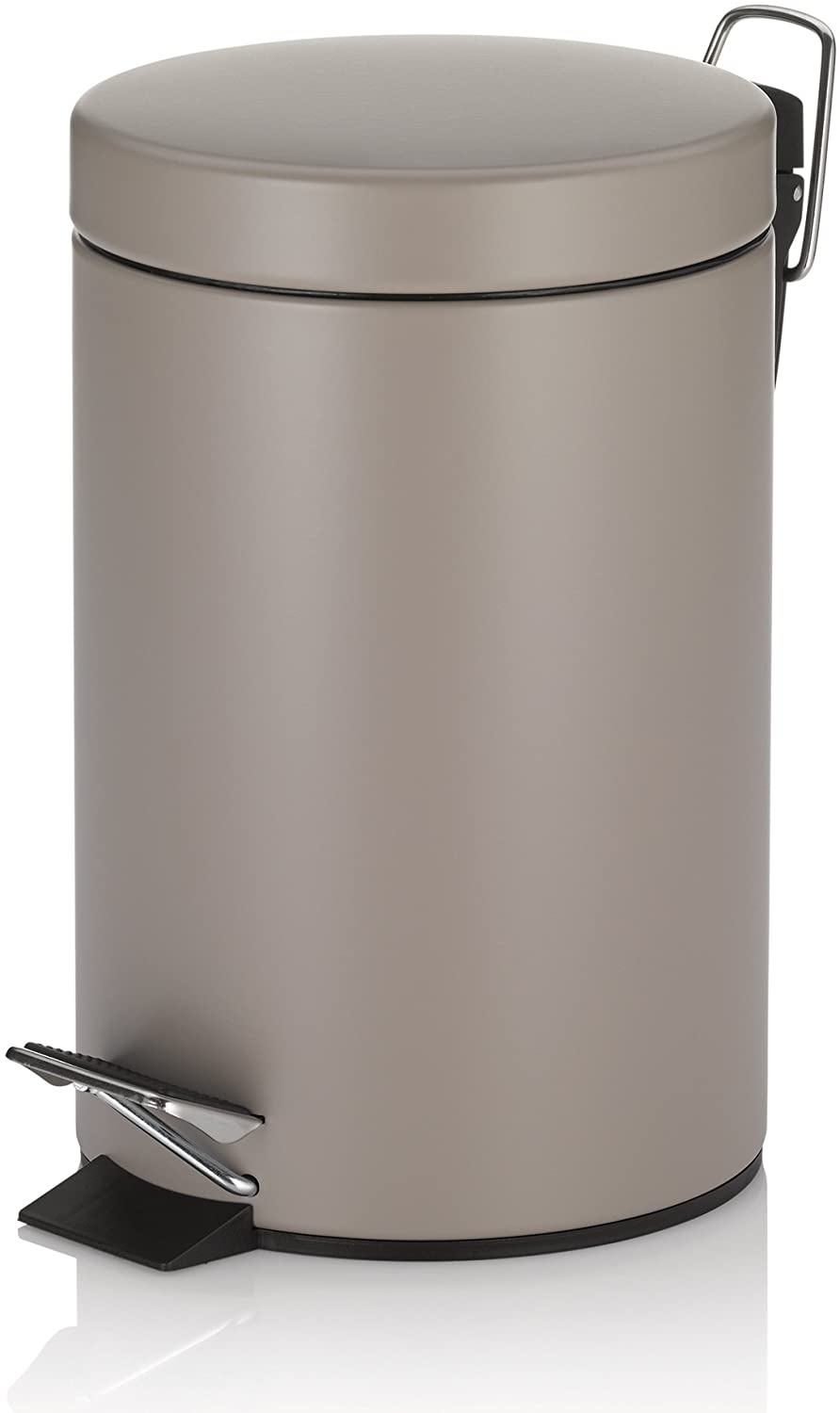 Kela cosmetic bin brown 3l, metal pedal bin bathroom, bathroom waste bin with inner bin and carrying handle, MONACO