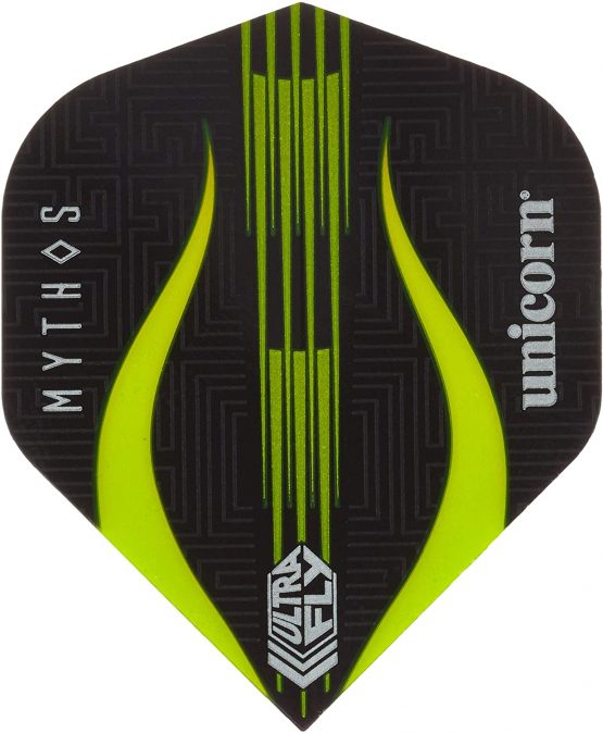 Unicorn Darts Mythos Minotaur Lime Ultrafly Flights Black, Plus