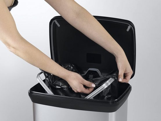 Curver Metal Effect Pedal Touch Deco Bin, Silver, 50 Litre - Image 4