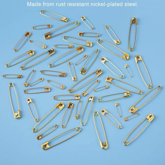 LUTER 250 Pieces 6 Sizes Safety Pins Large and Small Safety Pins Durable, Rust-Resistant for Art Craft Sewing Jewelry Making Home Office Use (Gold) - Image 4