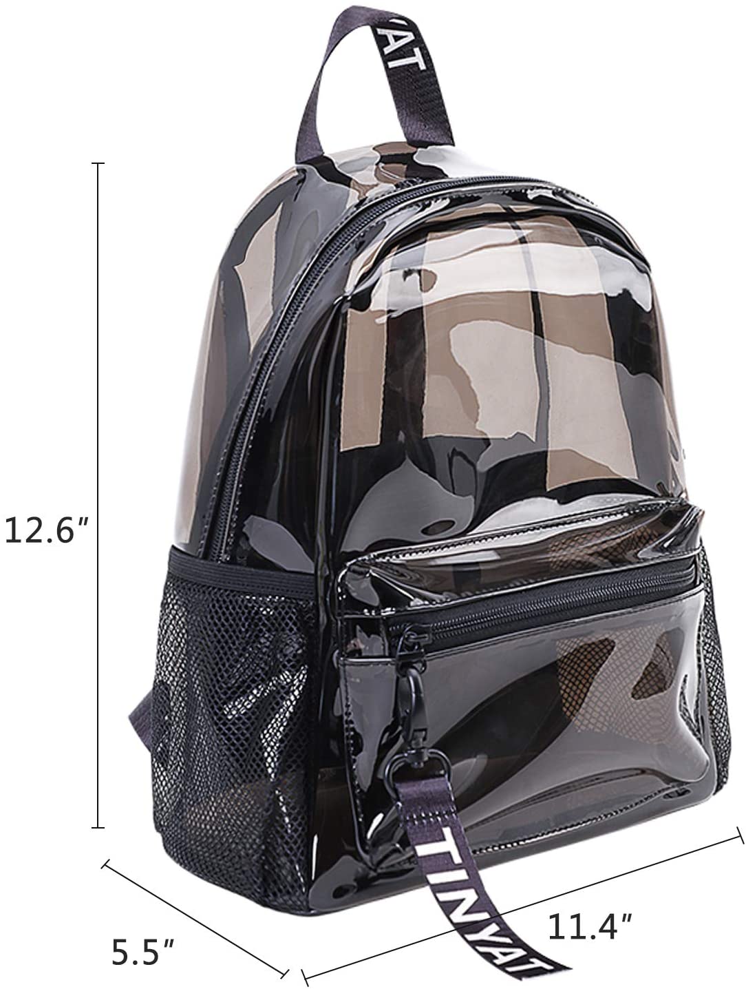 TINYAT Clear Backpack Transparent Women Backpack Waterproof Super PVC Casual Rucksack Fashion Backpack Ladies Shopping Dating Pack - Image 2