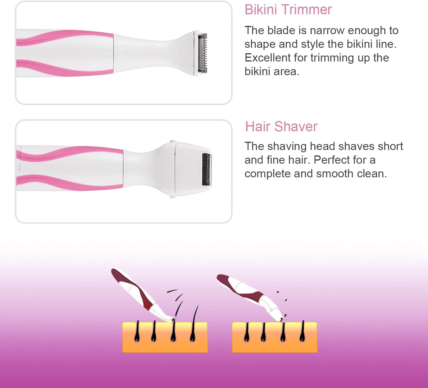 Bikini Trimmer for Women 2IN1 Women Shaver Wet/Dry Lady Razor/Women
