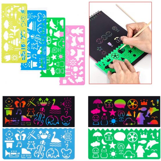MELLIEX 3 Packs Scratch Art Notes for Kids, Magic Scratch Paper DIY Art Crafts Set for Girls Boys Birthdays Party Gift - Image 3