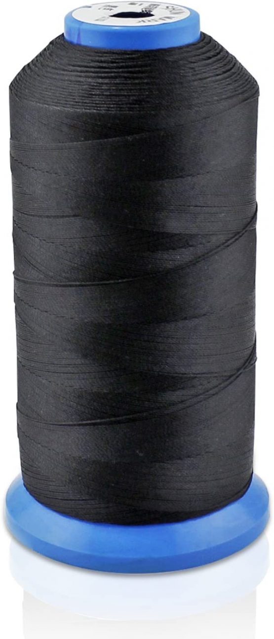 Aussel Black Bonded Nylon Sewing Thread 1500 Yard Size T70#69 for The Upholstery, Outdoor Market, Drapery, Beading, Luggage, Purses (Black)