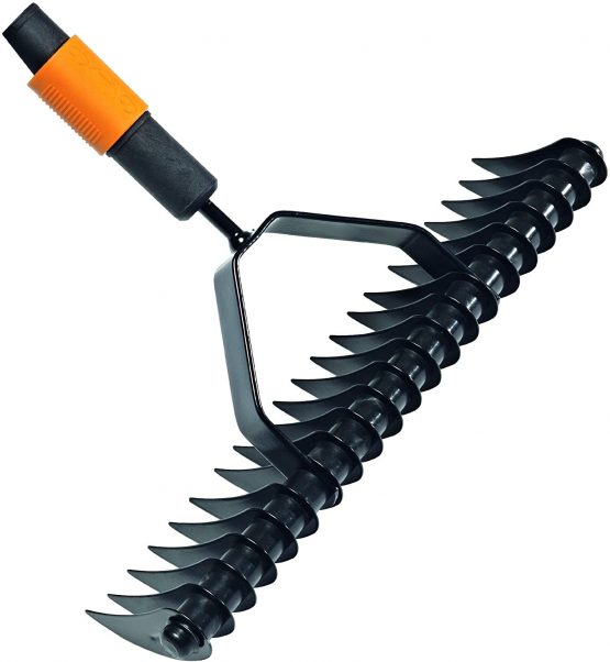 Fiskars QuikFit Aerator Rake, Tool Head, Width: 37 cm, Black/Orange, 1000655 - Image 2